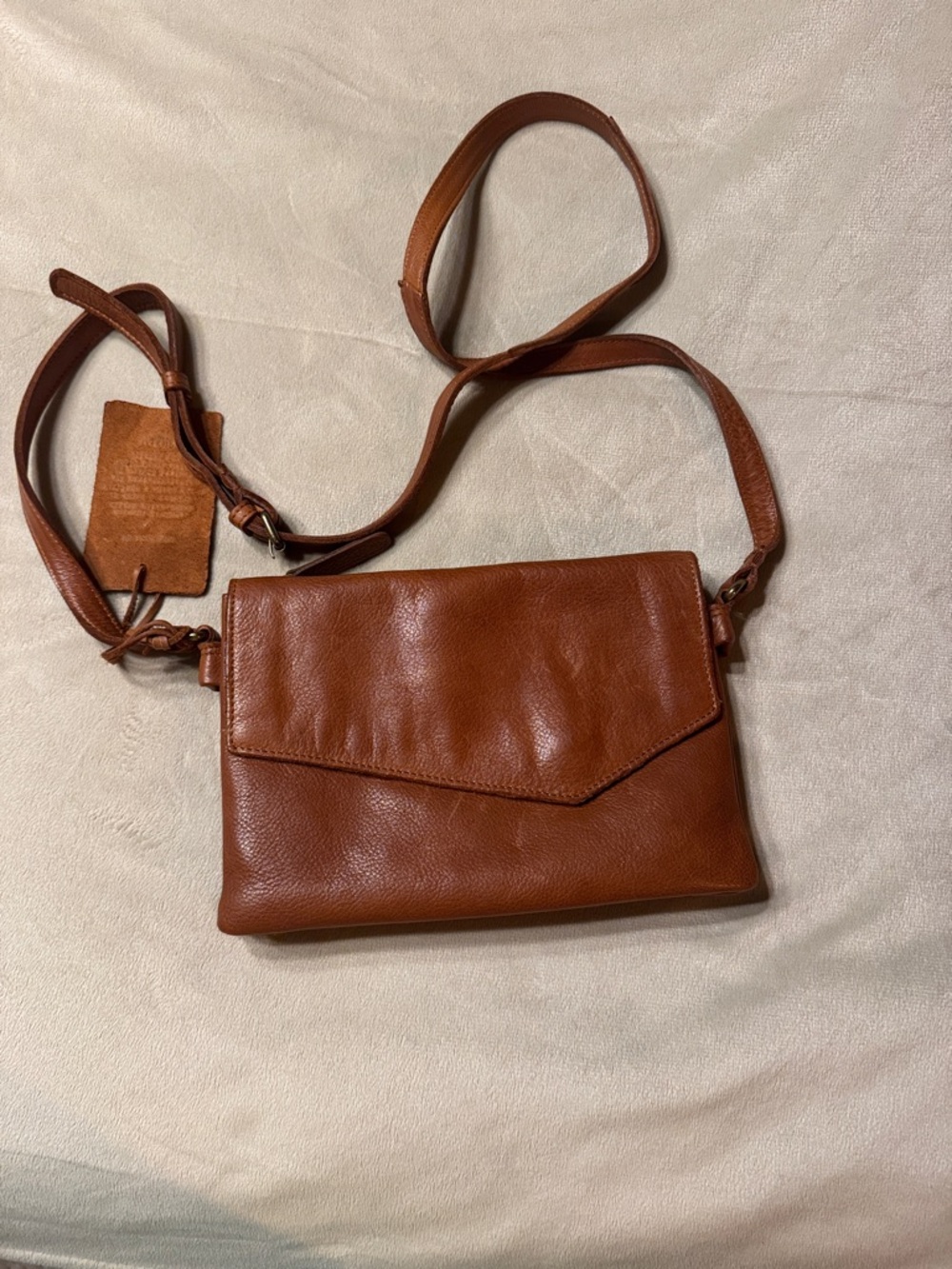 Classic Brown Leather Crossbody Bag - Women's Envelope Style